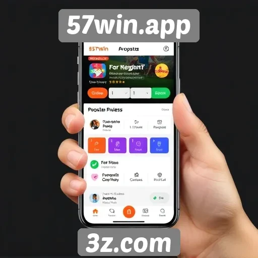 Interface do usuário do 57win.app em foco